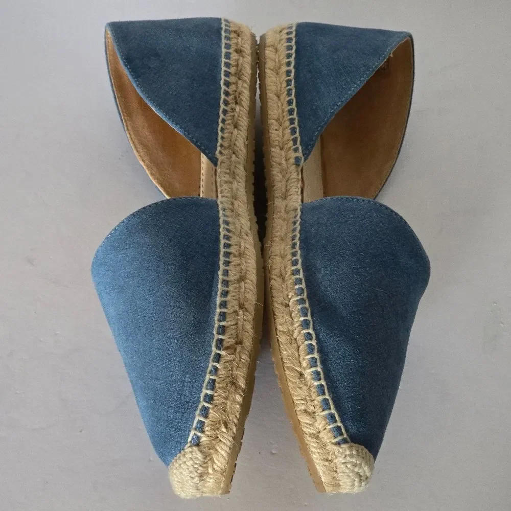 Jimmy Choo Dreya Denim Leather d'Orsay Espadrille Size 41/US11